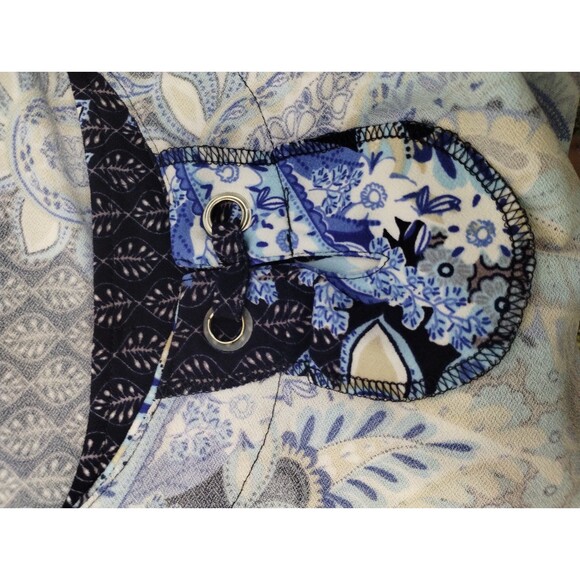 Always Indigo Tank Women's XXL Round Neck Blue Paisley Knit Resort Cruise - Picture 5 of 8